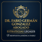 Dr. Fabio Germán González, abogado; Estrategias legales; Tu respuesta jurídica fiable, with scales of justice emblem